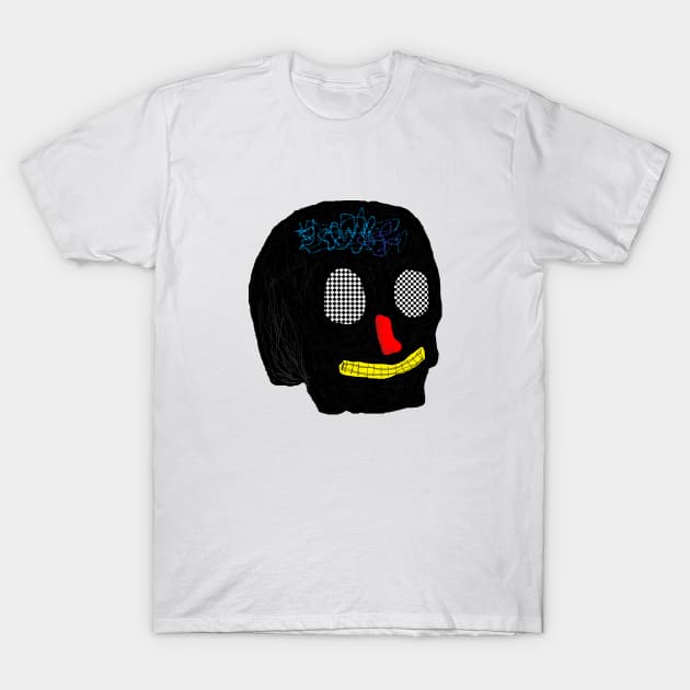 Skull Aesthetic | peaceful | Skull with checkerboard eyes T-Shirt by Panggahs